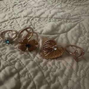 Fun Gold Ring Set with Gem Accents